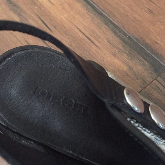Diesel  heels open toe heels black with silver stars size 39 - Picture 6 of 9